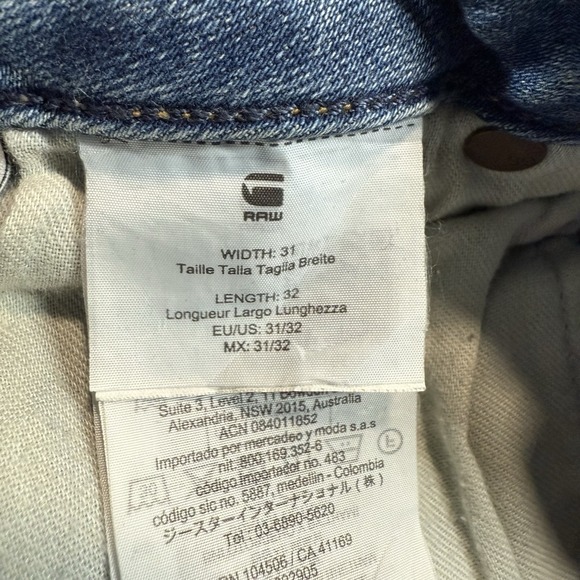 G-STAR RAW Midge Zip Mid Skinny Jeans Womens 31x30 Light Wash Stretch Whiskered - Picture 13 of 15